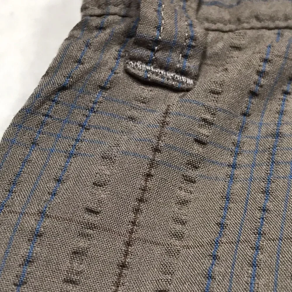 PATAGONIA Thrift Seersucker Shorts Men 32 Gray Striped Bermuda Y2K Late 90s